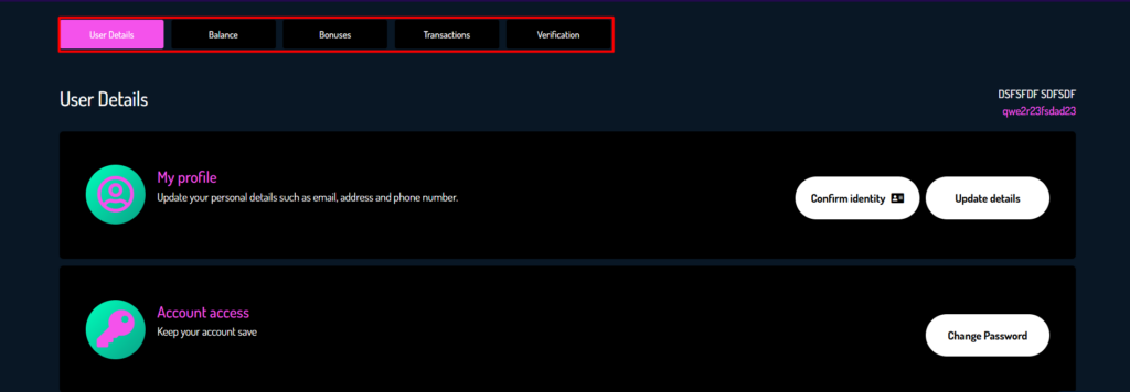 User Details